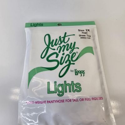 Leggs Just My Size Pantyhose Lights Sheer Toe Sixe 2x Pearl PantyHose